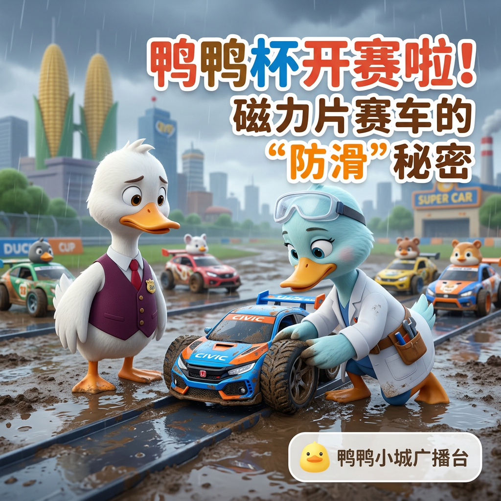 鸭鸭杯开赛啦!磁力片赛车的“防滑”秘密