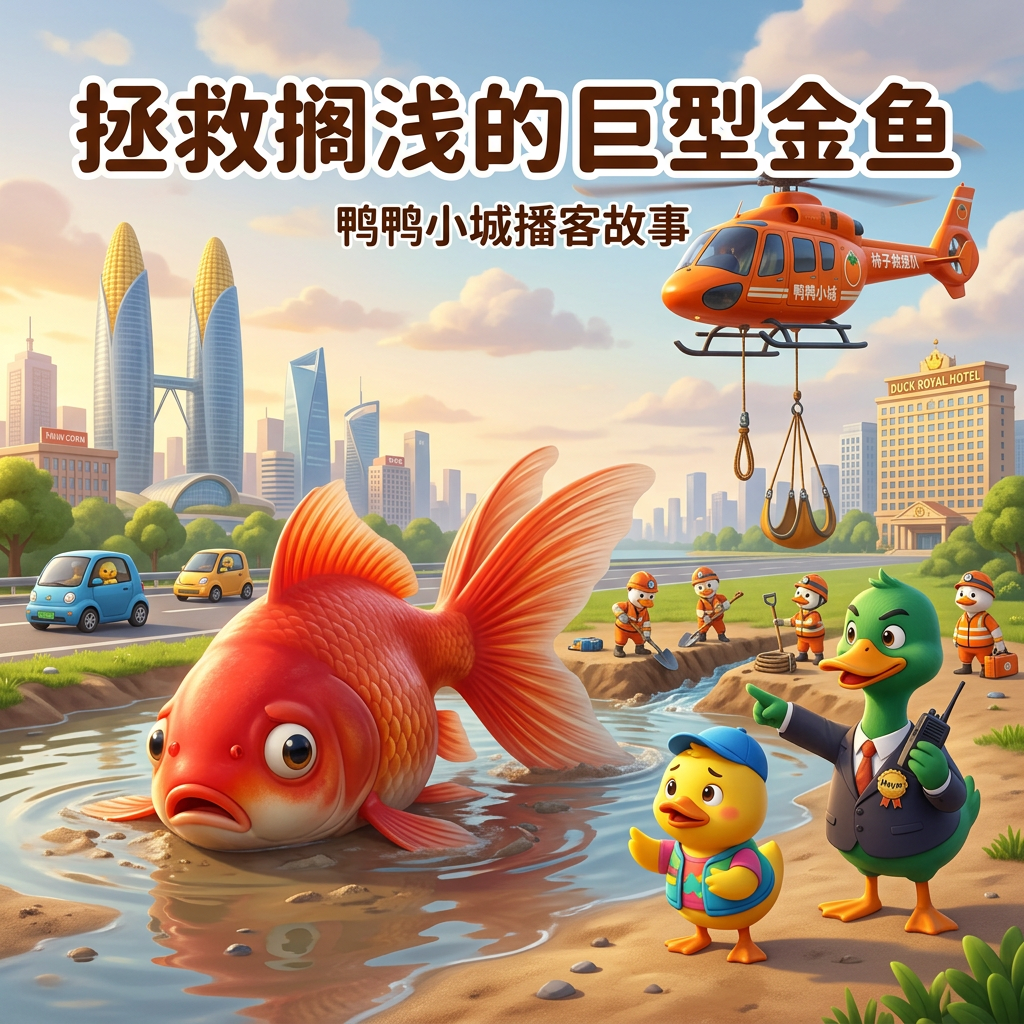 拯救搁浅的巨型金鱼