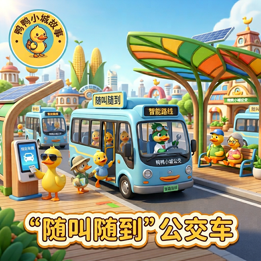 鸭鸭小城的“随叫随到”公交车