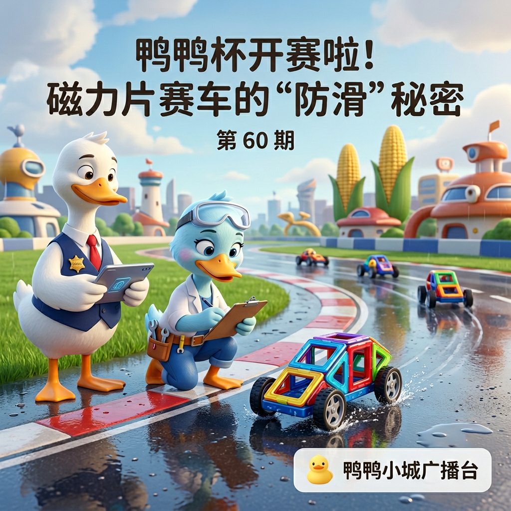 鸭鸭杯开赛啦!磁力片赛车的“防滑”秘密