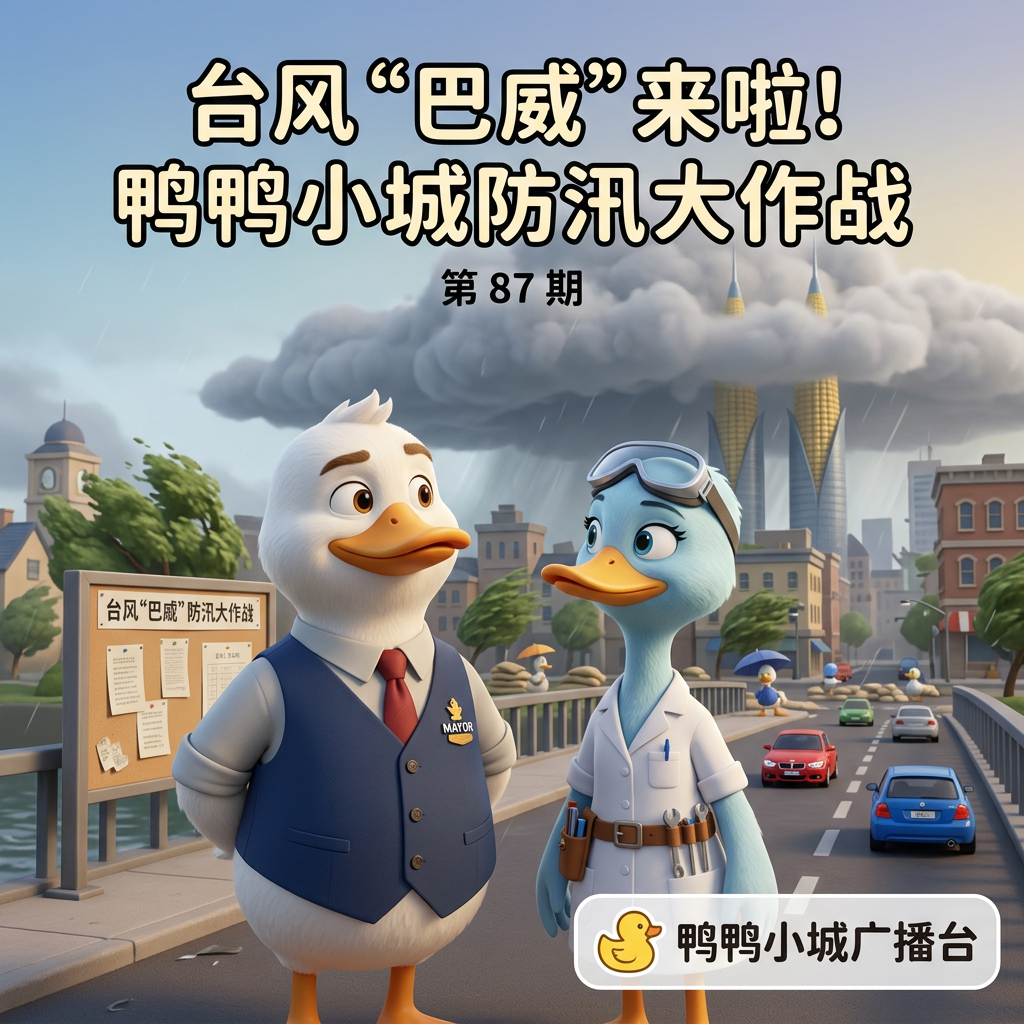 台风“巴威”来啦!鸭鸭小城防汛大作战