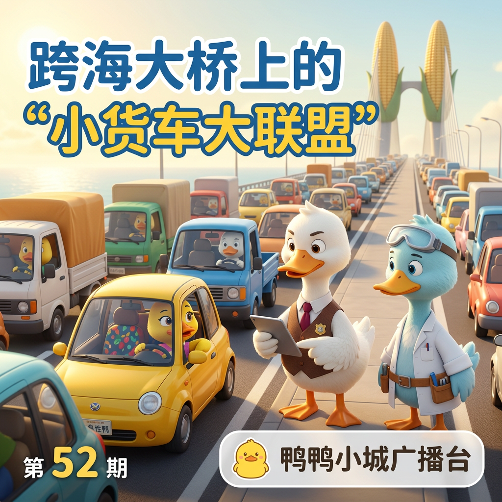 跨海大桥上的“小货车大联盟”