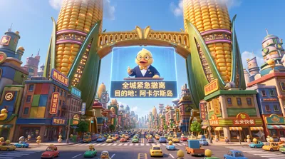 鸭鸭小城-气象台发布台风预警-场景3-0