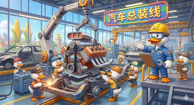 鸭鸭小城-超级工厂造出卖肉菜专用车-场景2-0