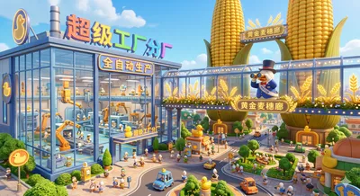 鸭鸭小城-超级工厂造出卖肉菜专用车-场景1-0